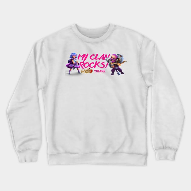 My Clan Rocks - Clash of Clans Crewneck Sweatshirt by RW Designs